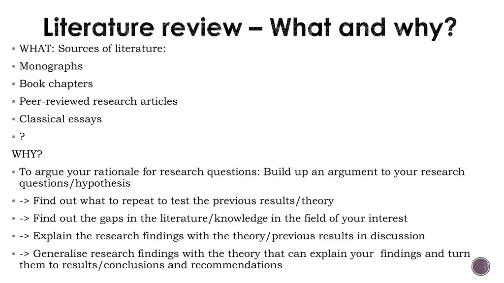 literature review what and why what sources