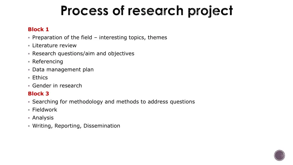 process of research project 1