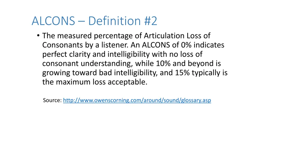 alcons definition 2 the measured percentage