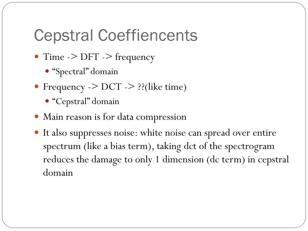 cepstral coeffiencents