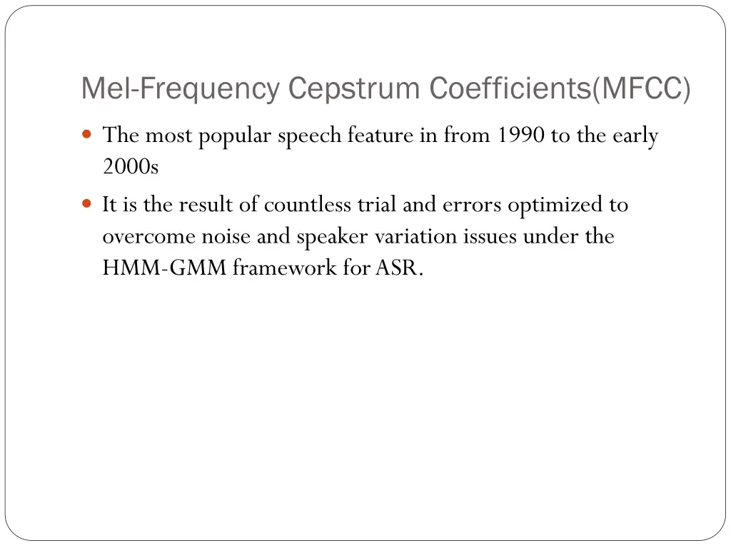 mel frequency cepstrum coefficients mfcc