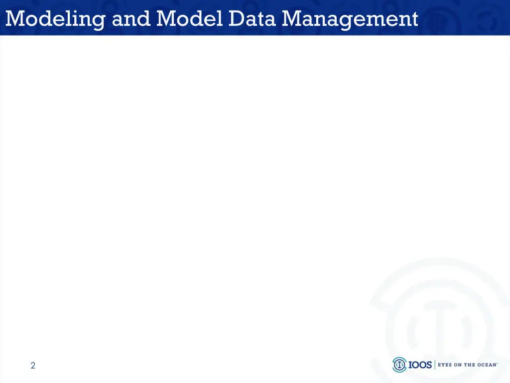 modeling and model data management