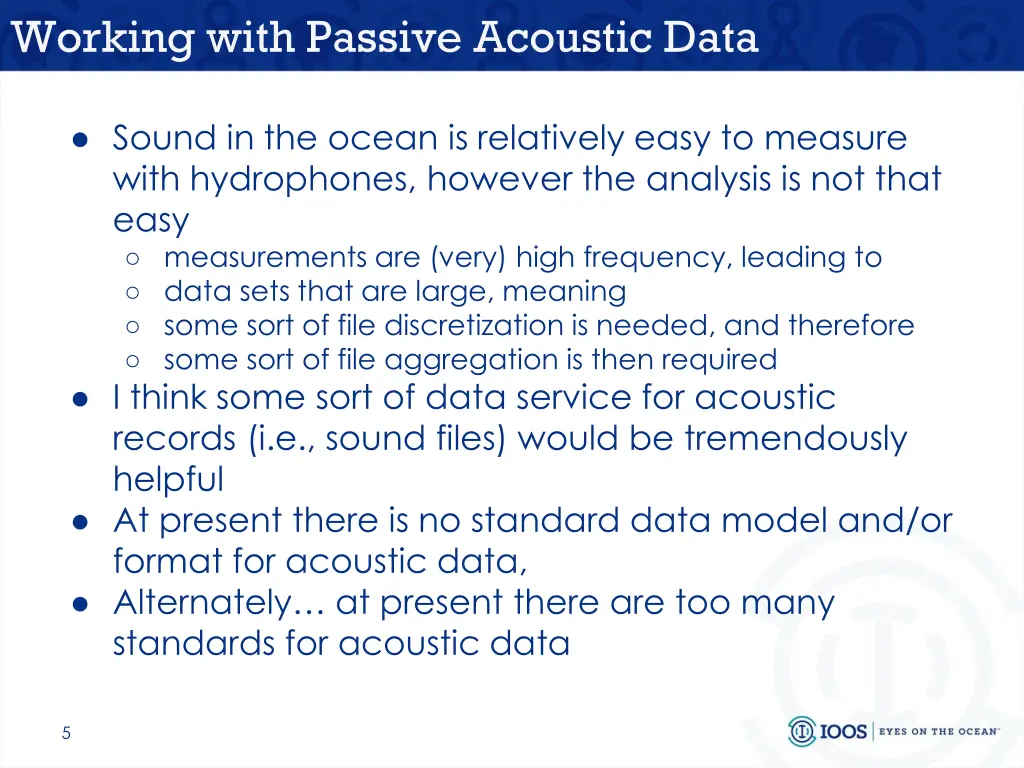 working with passive acoustic data
