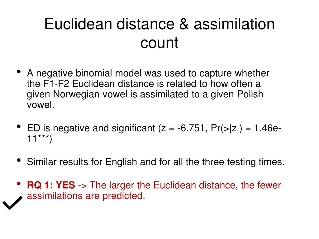 euclidean distance assimilation count