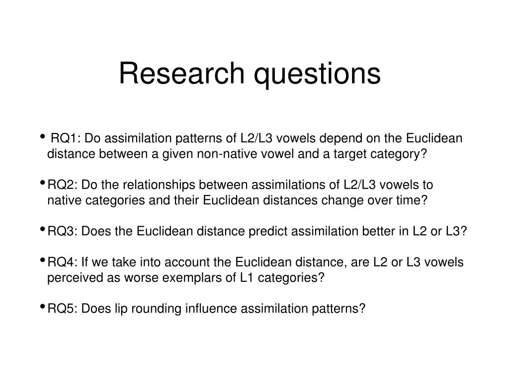 research questions