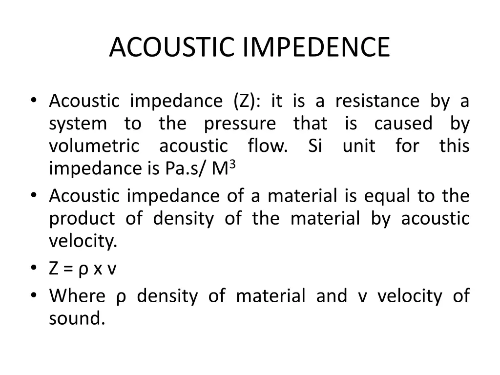 acoustic impedence
