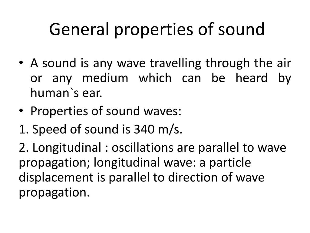 general properties of sound