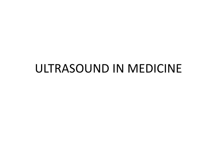 ultrasound in medicine