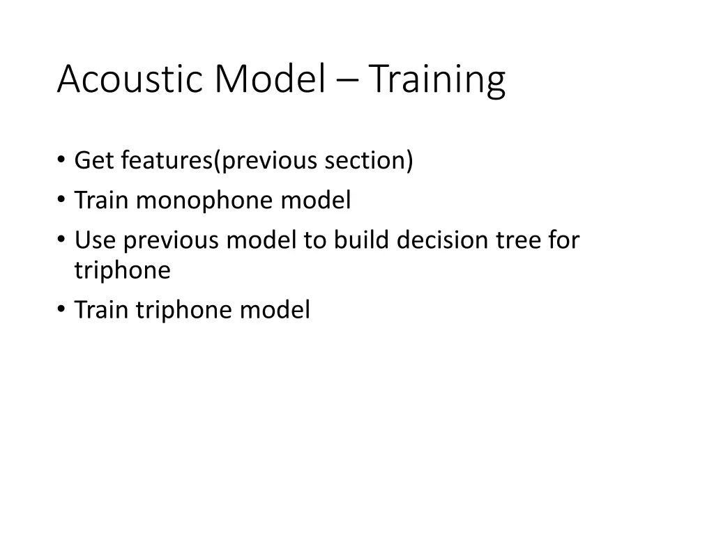 acoustic model training