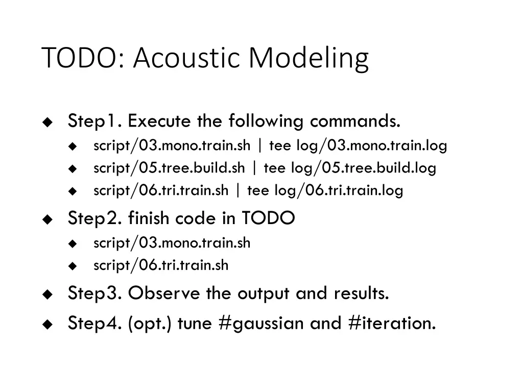todo acoustic modeling