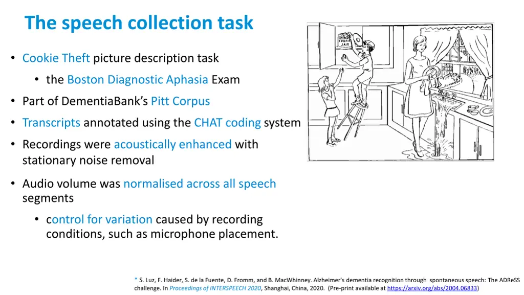 the speech collection task