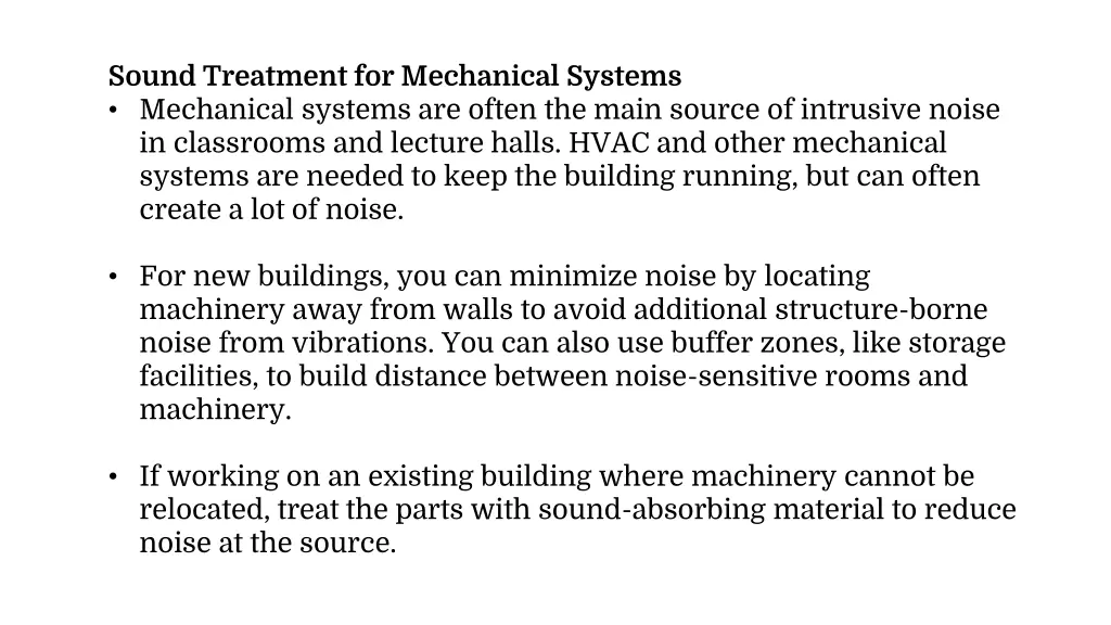 sound treatment for mechanical systems mechanical