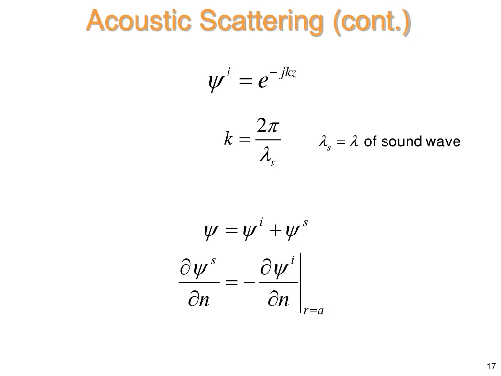 acoustic scattering cont