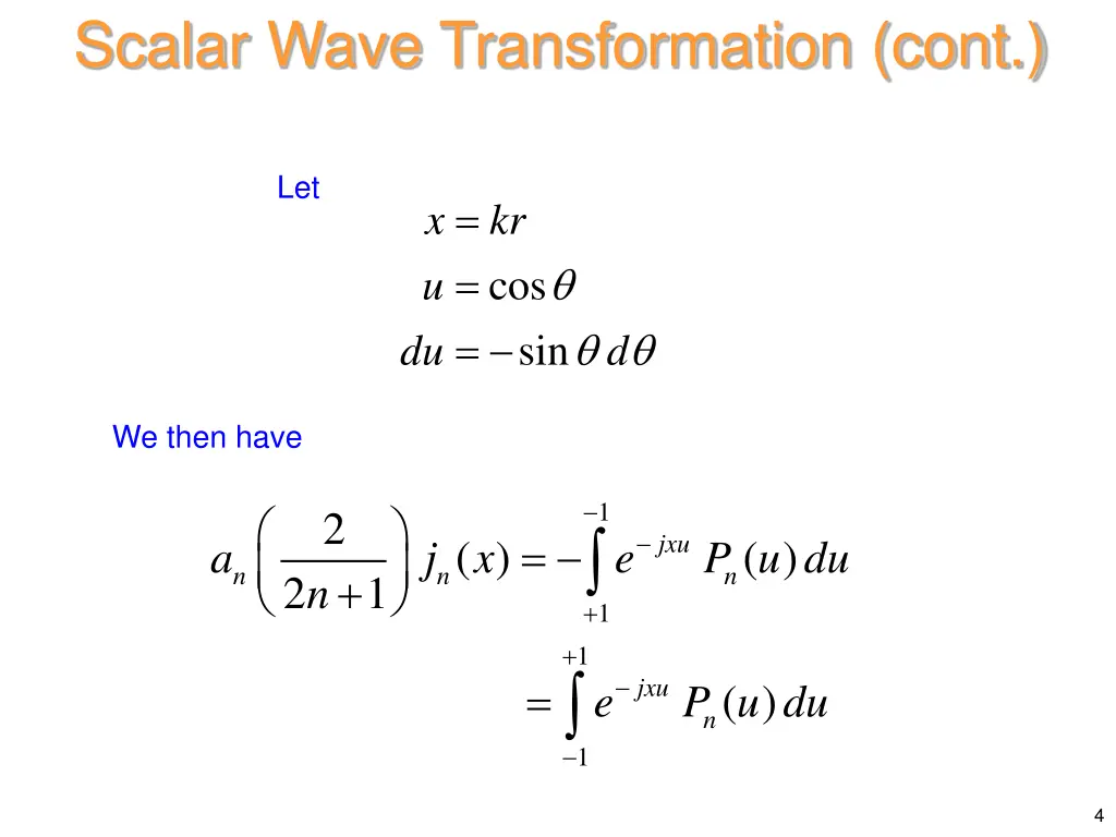 scalar wave transformation cont 1
