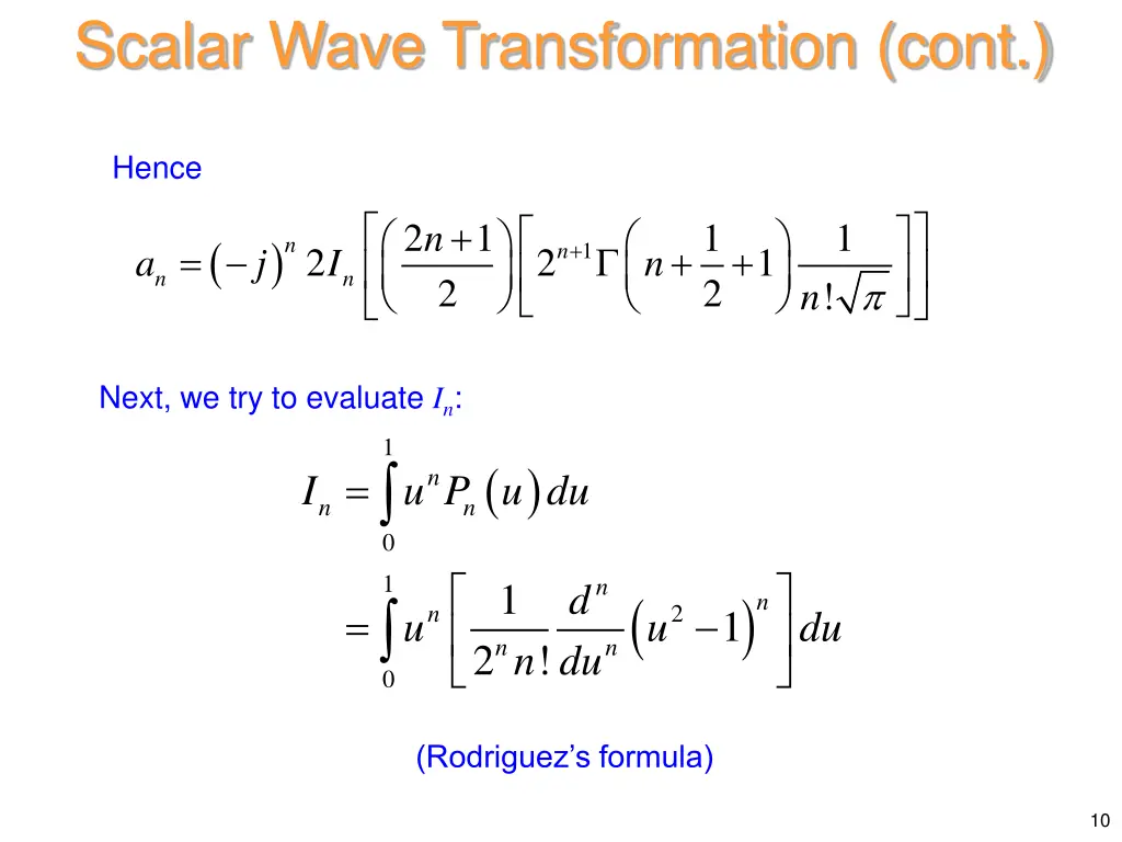 scalar wave transformation cont 7