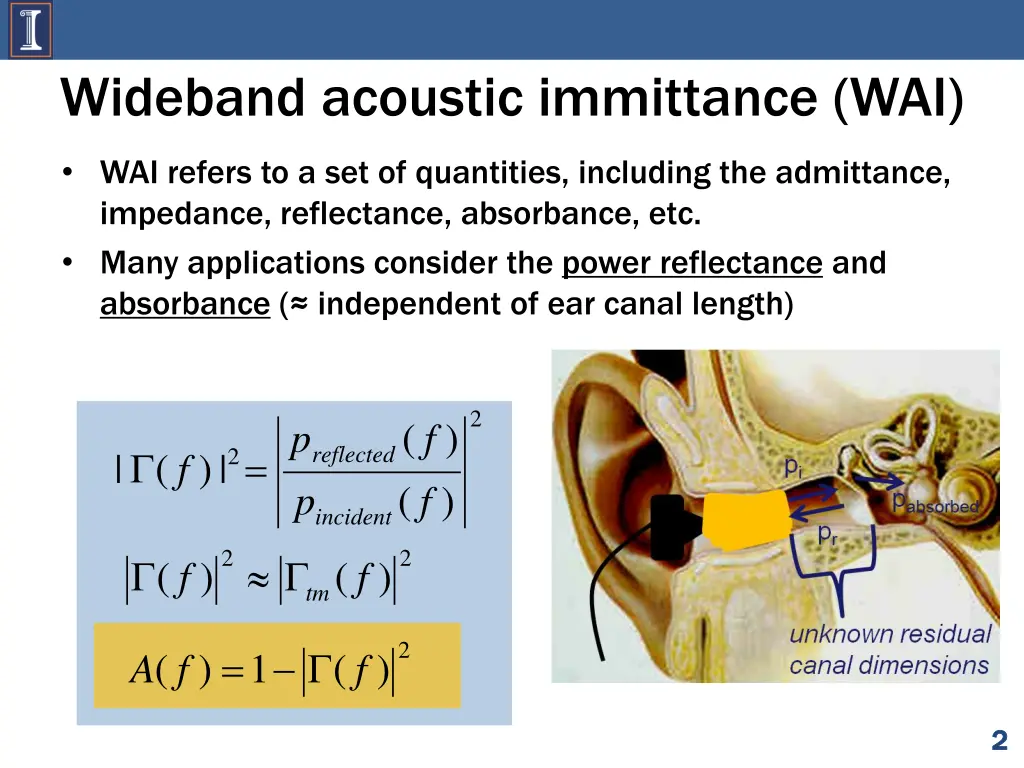wideband acoustic immittance wai