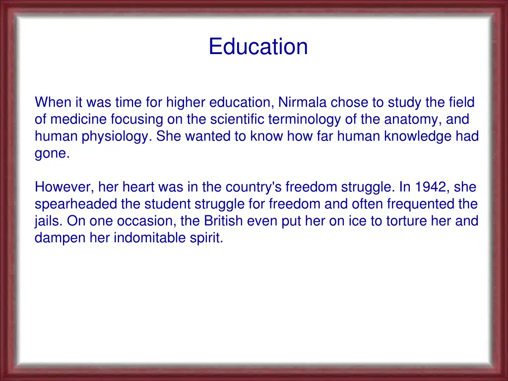 education