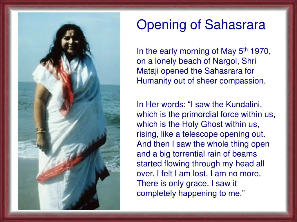 opening of sahasrara