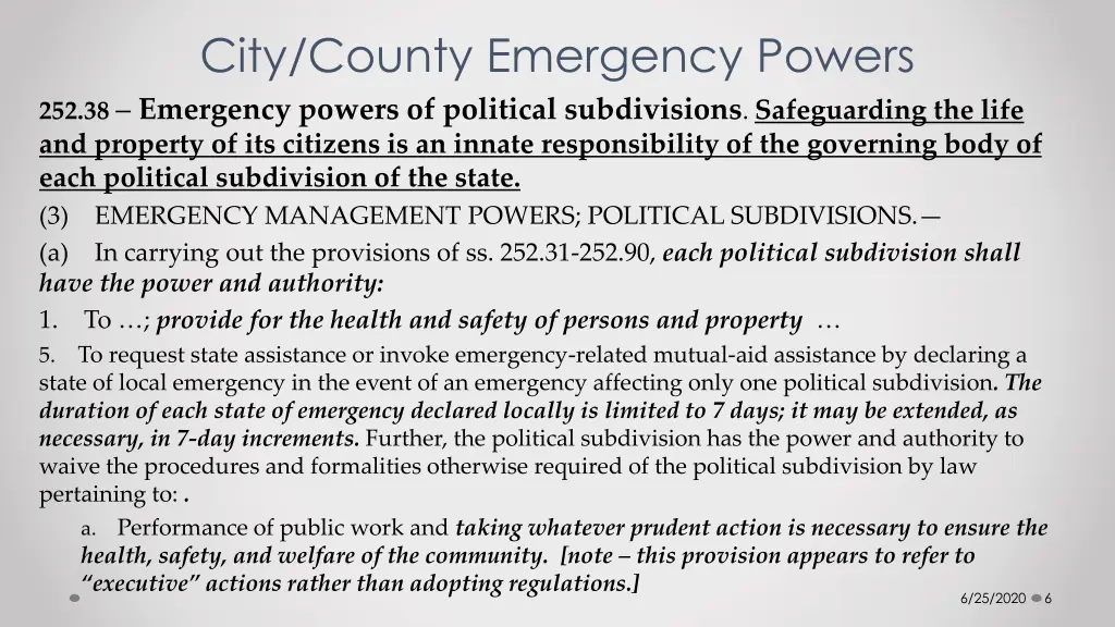 city county emergency powers
