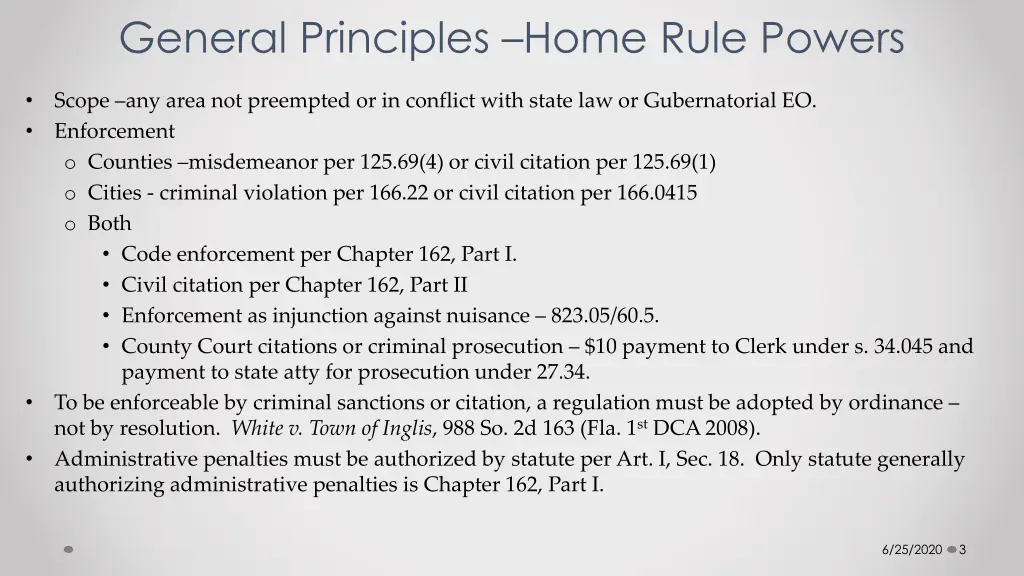 general principles home rule powers