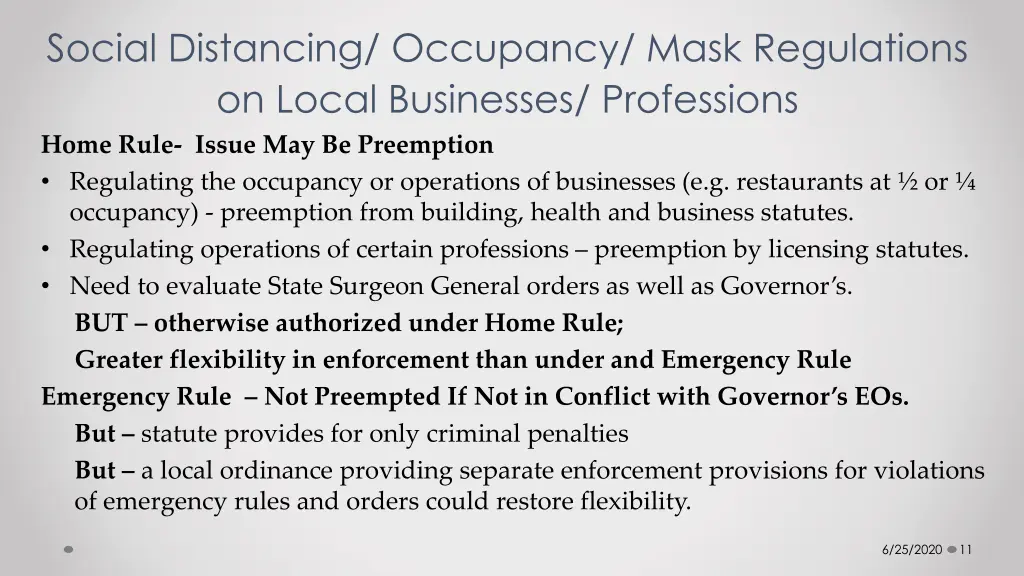 social distancing occupancy mask regulations
