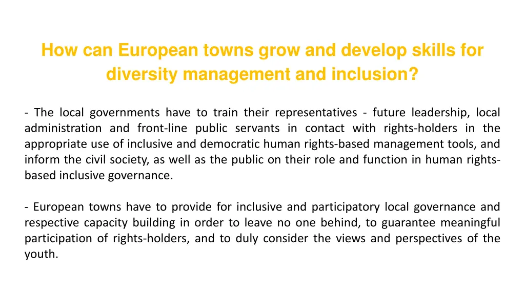 how can european towns grow and develop skills