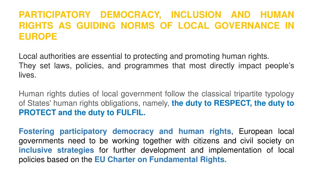 participatory rights as guiding norms of local