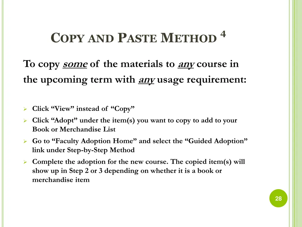c opy and p aste m ethod 4