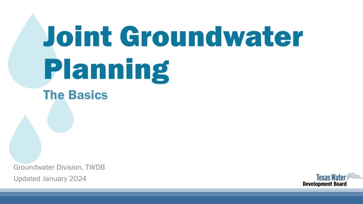 joint groundwater planning the basics