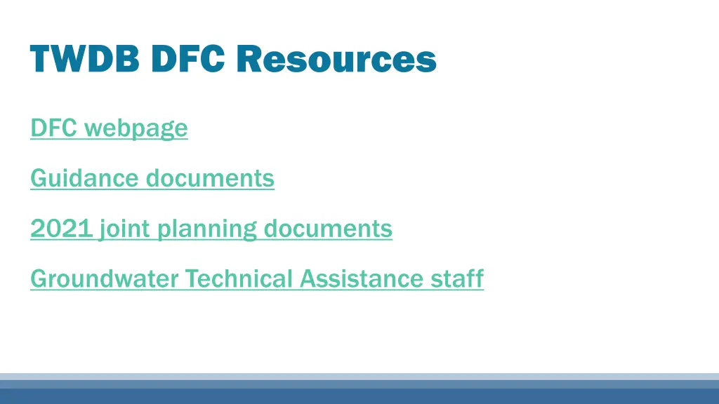 twdb dfc resources