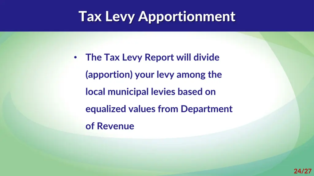 tax levy apportionment