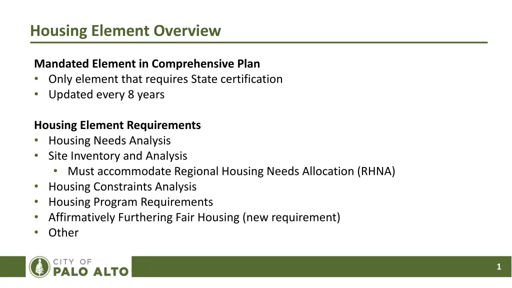housing element overview