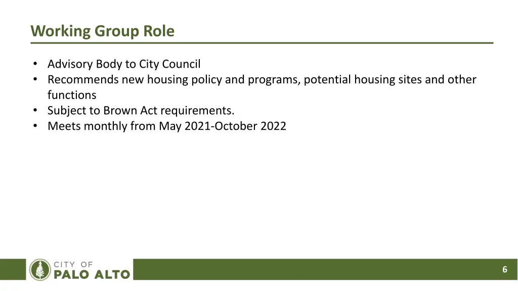 working group role