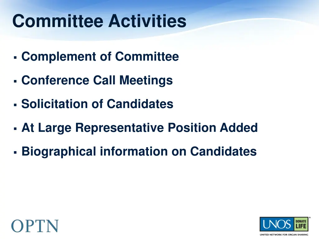 committee activities
