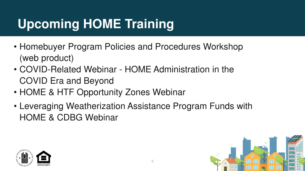 upcoming home training