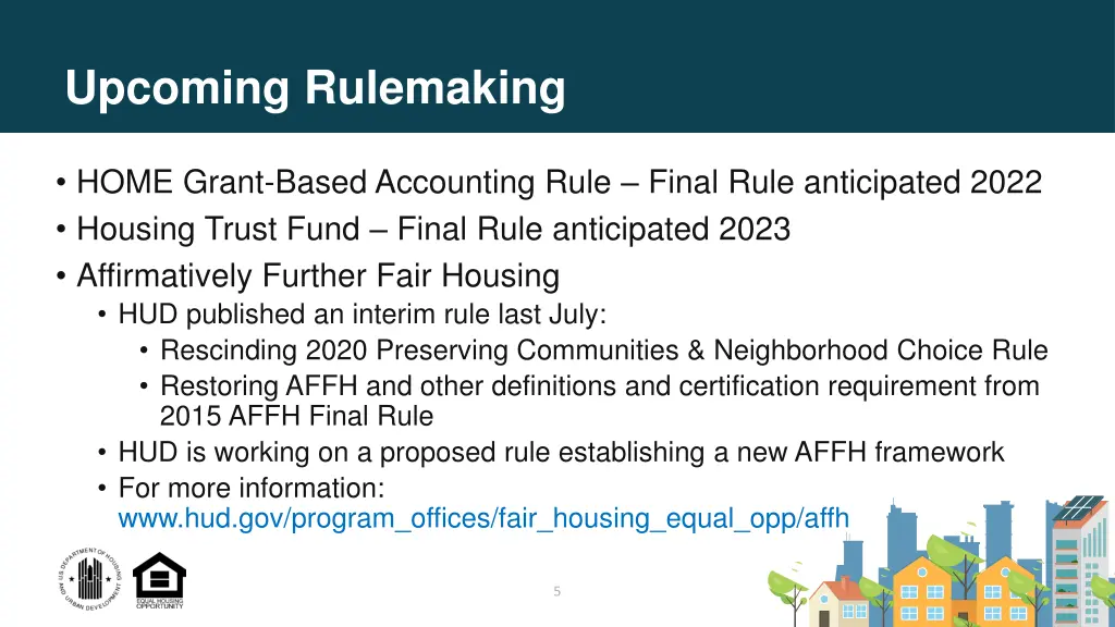 upcoming rulemaking