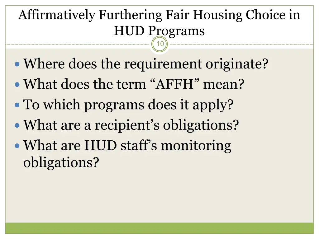 affirmatively furthering fair housing choice