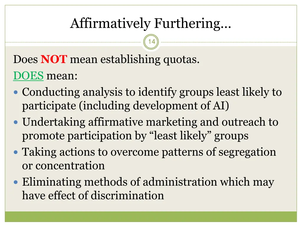 affirmatively furthering