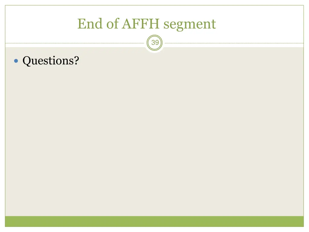 end of affh segment