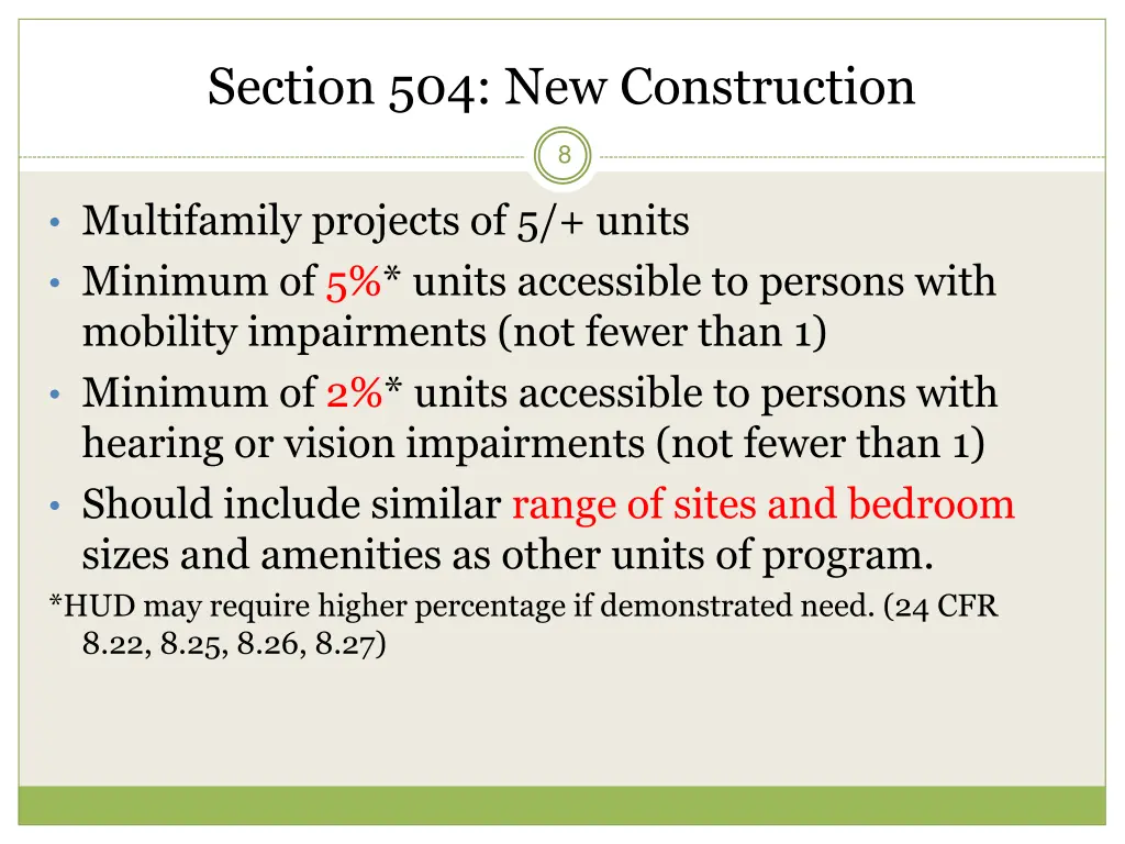 section 504 new construction