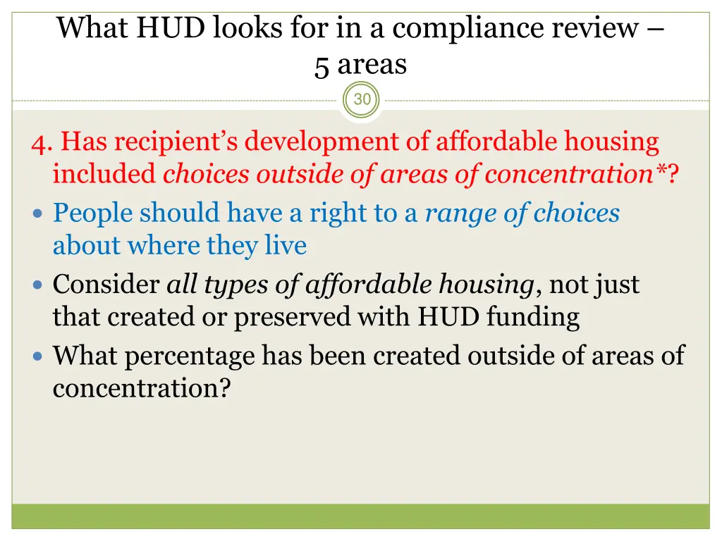 what hud looks for in a compliance review 5 areas 3