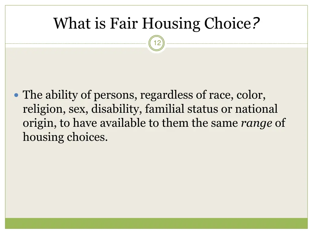 what is fair housing choice