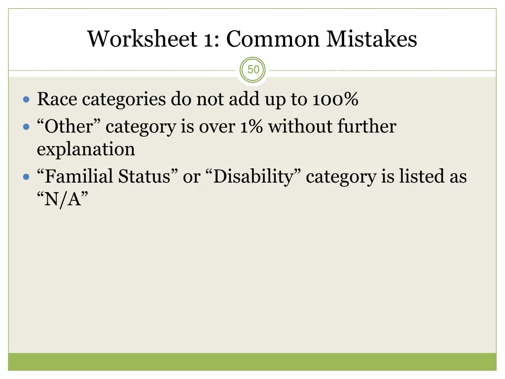 worksheet 1 common mistakes