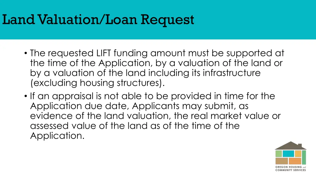 land valuation loan request