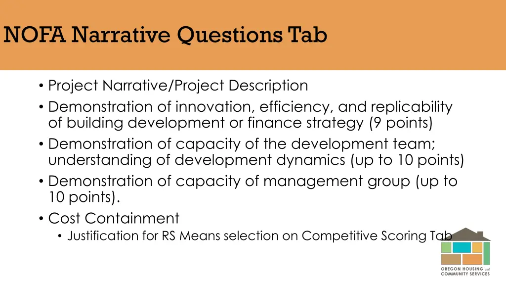 nofa narrative questions tab