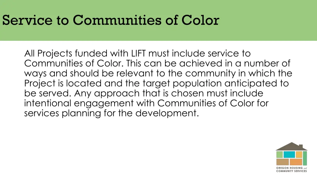 service to communities of color