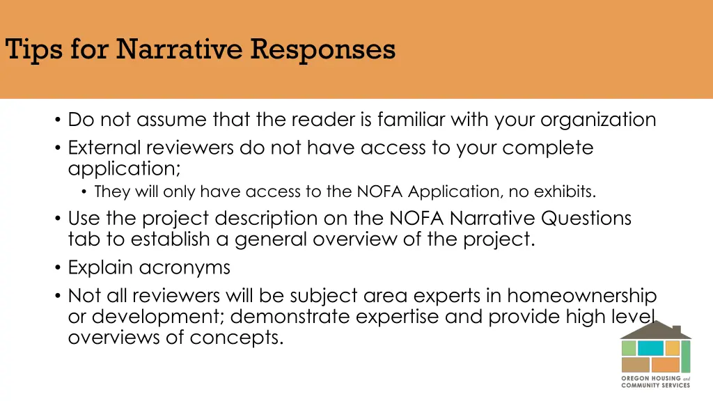 tips for narrative responses