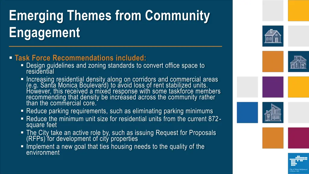 emerging themes from community engagement