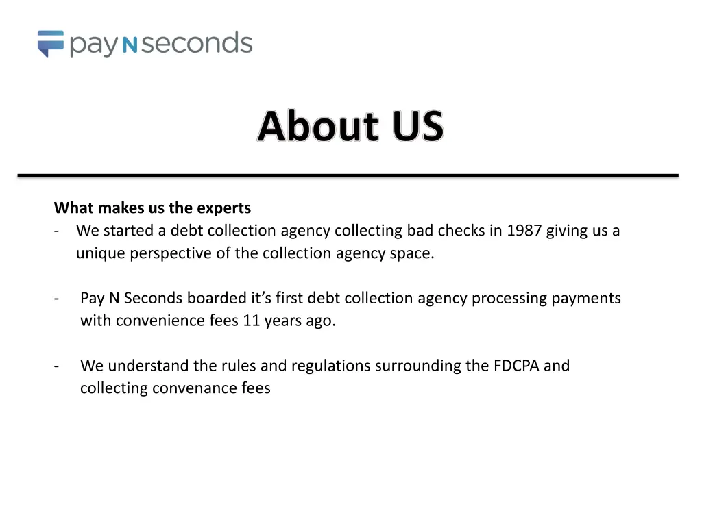 what makes us the experts we started a debt