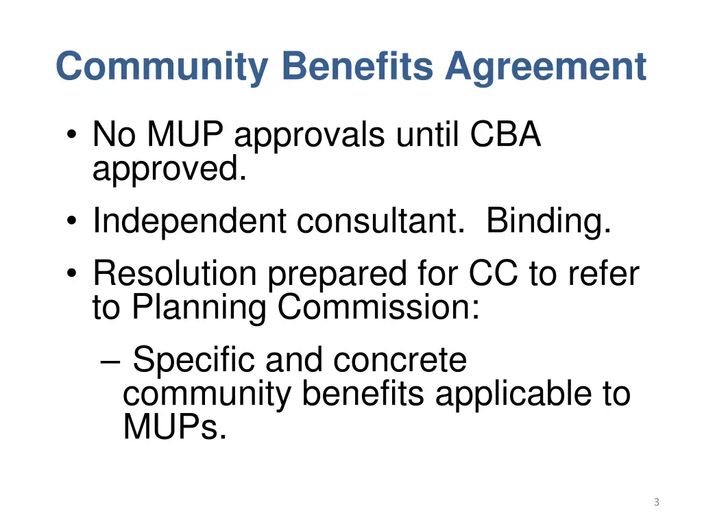 community benefits agreement
